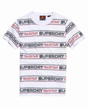 Superdry Podium Férfi Pólók Fehér/Fekete/Piros | LAZBH5978